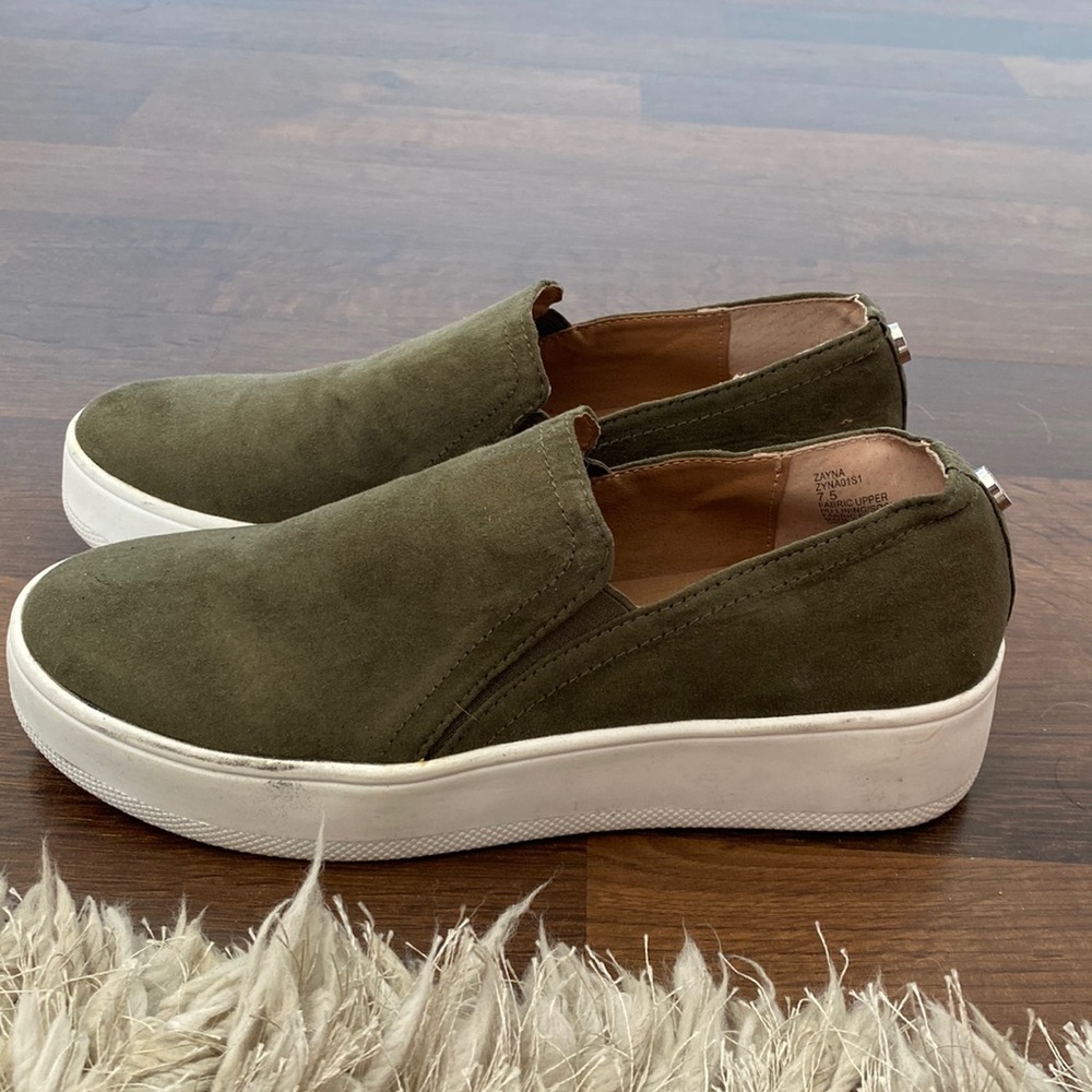 Steve Madden Olive Green Slip Ons